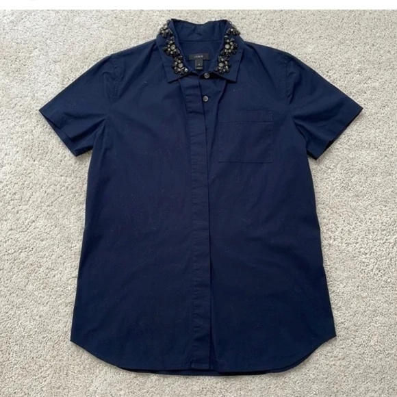 JCrew poplin jewelled collar - Picture 2 of 4